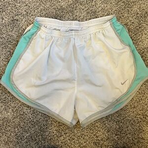 Nike Women's Athletic Shorts in White and Aqua